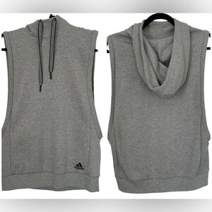 ADIDAS Women’s Sleeveless Pullover Hoodie Light Heather‎ Gray Drawstring Soft M